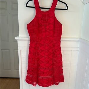 Adelyn Rae Red Lace Mini Dress size medium